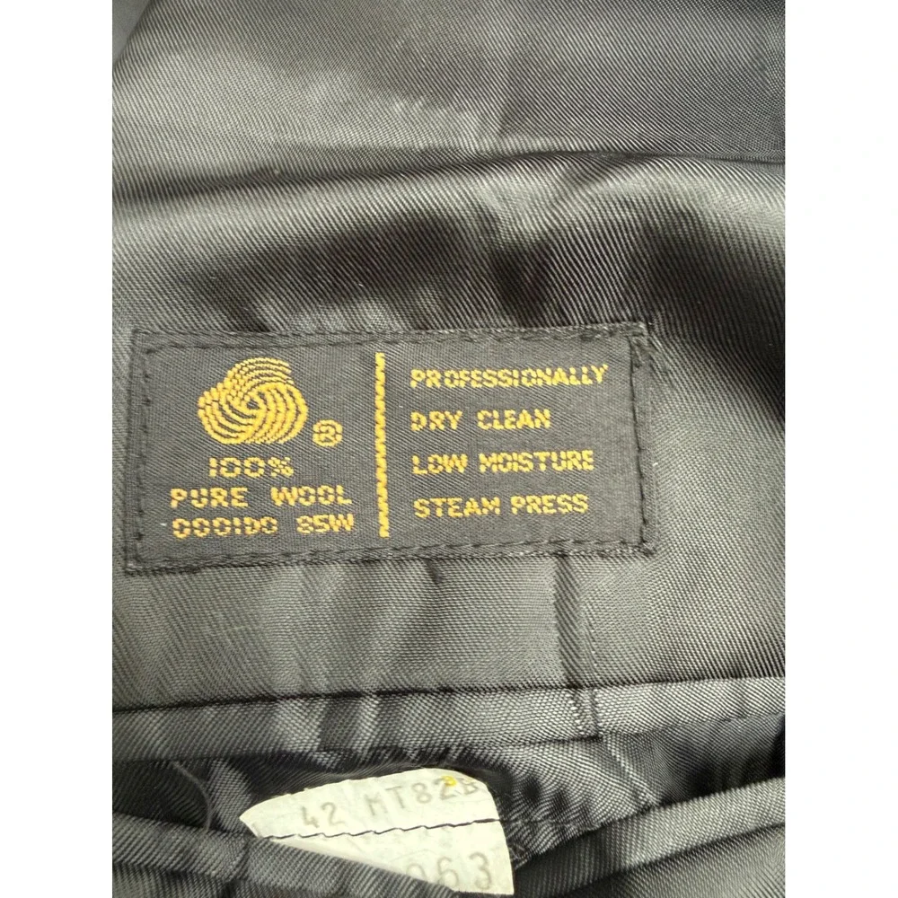 Albert Nipon Mens 42L Grey Wool Blazer Micro Check 2 Button Sport Coat Jacket